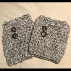 Grey boot cuffs with buttons